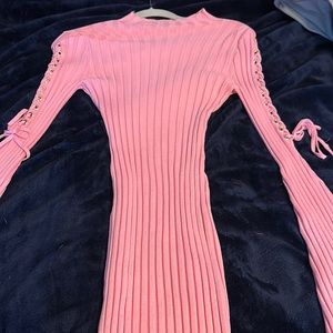 Pink knit dress